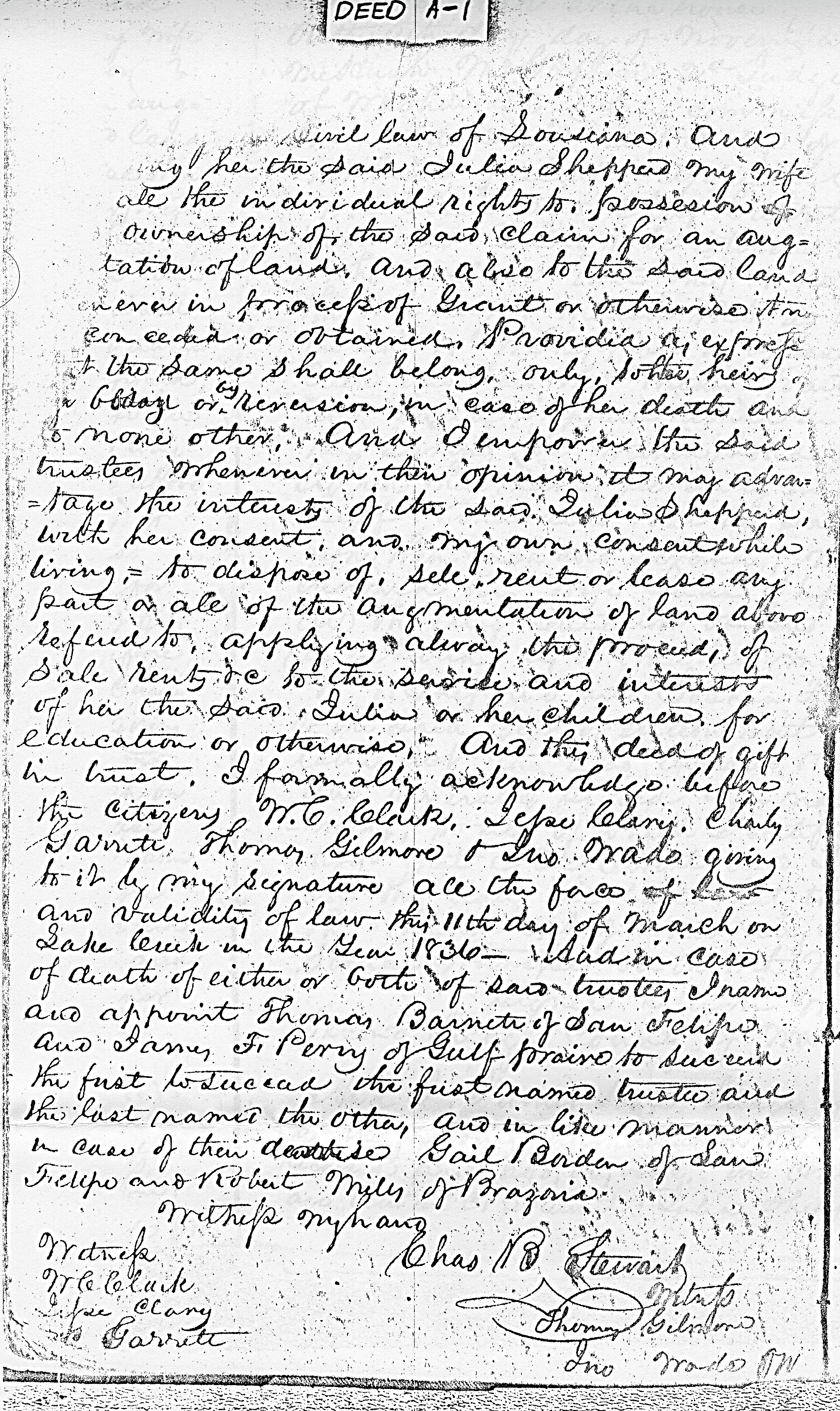 Marriage of Charles B. Stewart and Julia Shepperd Lake Creek Marriage of Charles B. Stewart and Julia Shepperd Lake Creek